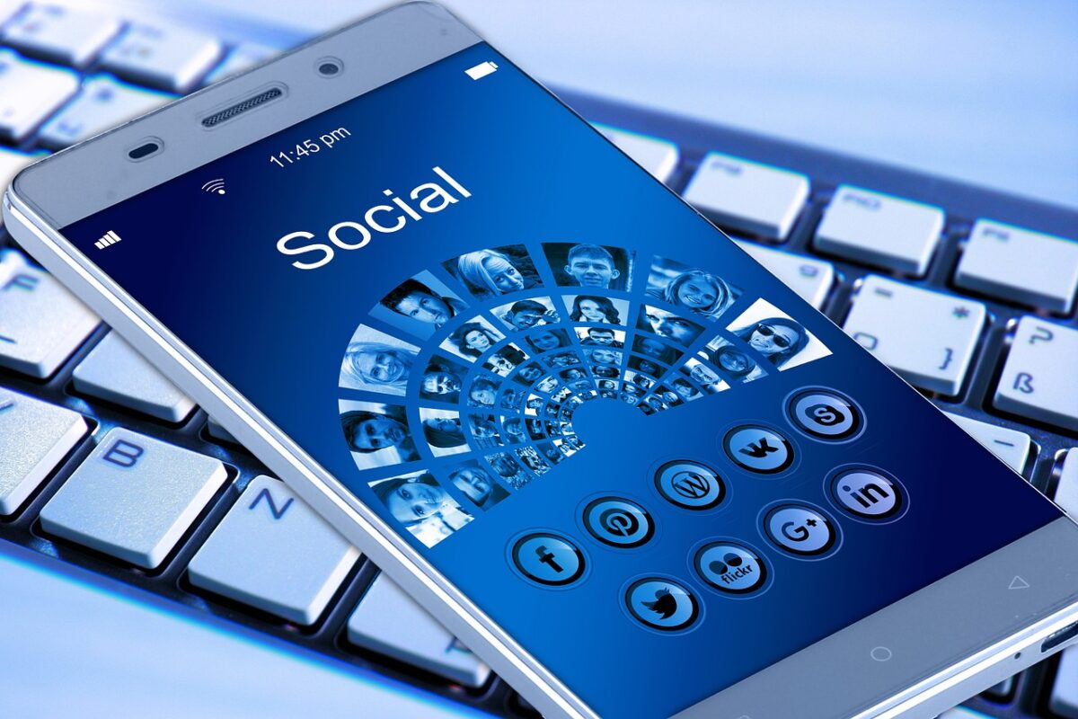 A phone showcasing platforms used for social media strategy